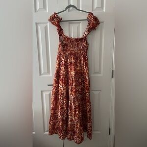 House of Harlow 1960 Zoey Tiered Smocked Maxi Dress Size Large